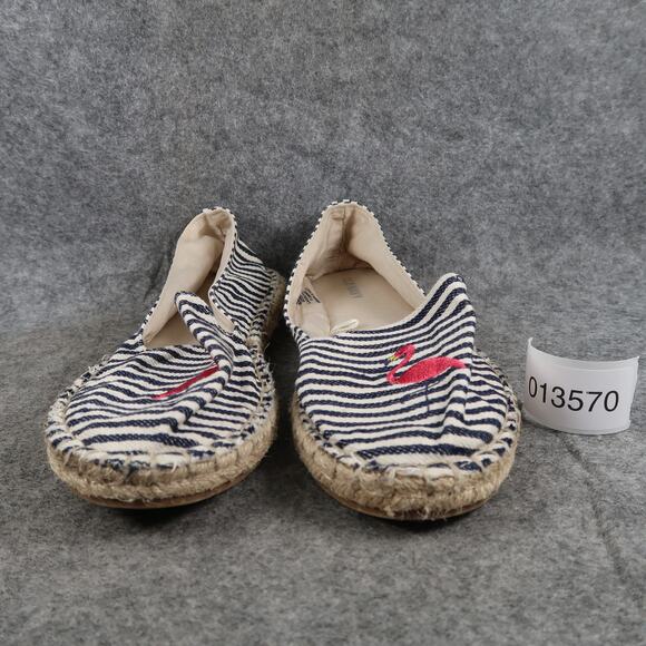 Old Navy Shoes Womens 7 Classic Espadrille Flats Loafers Flamingo Slip On Stripe - Picture 2 of 13